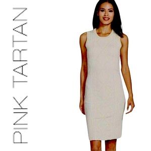 Pink Tartan cream knit dress